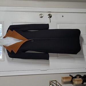 Vintage LS Ayres Black Color Block Fitted Coat Size SP/MP